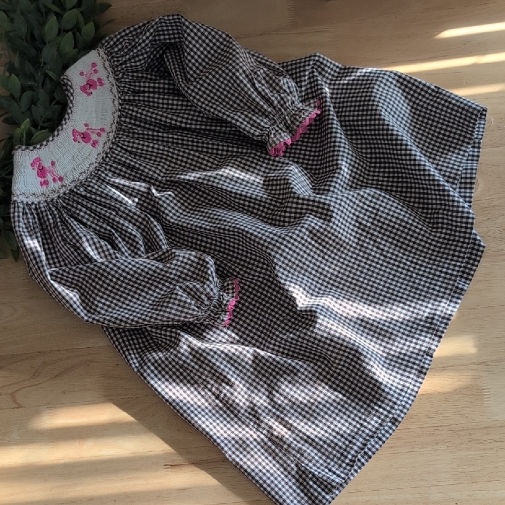 Marmellata Gingham Dress with Pink Accents